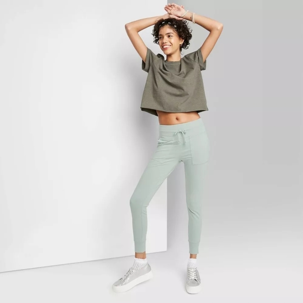 Women's High-Waisted Pocket Leggings - Wild Fable - Color Teal - Size L